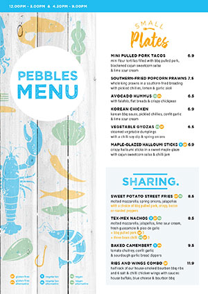 Pebbles Menu